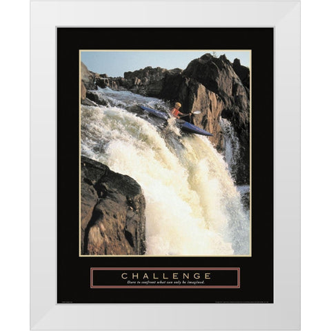 Challenge - Kayak White Modern Wood Framed Art Print by Unknown