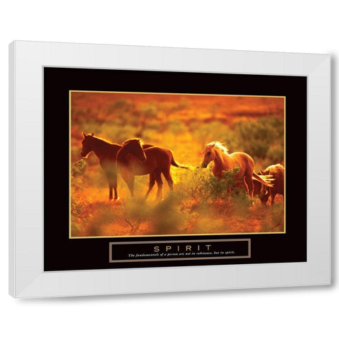 Spirit - Horses White Modern Wood Framed Art Print by Unknown