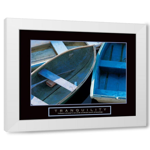 Tranquility - Boats White Modern Wood Framed Art Print by Unknown