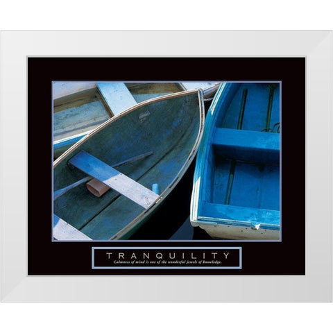 Tranquility - Boats White Modern Wood Framed Art Print by Unknown