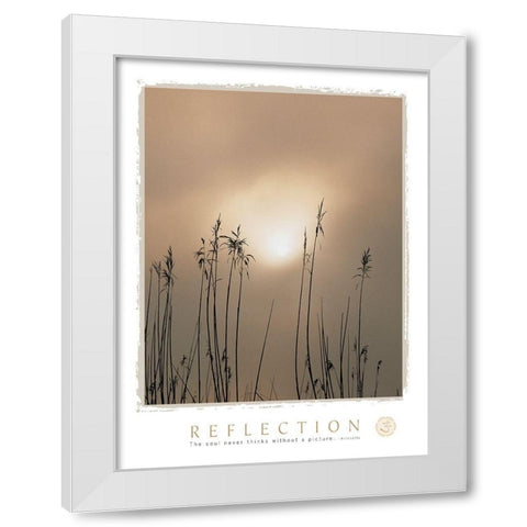 Reflection White Modern Wood Framed Art Print by Frontline
