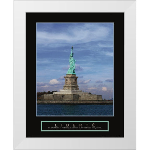 Statue of Liberty - Liberte White Modern Wood Framed Art Print by Frontline