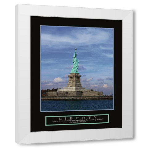 Statue of Liberty White Modern Wood Framed Art Print by Frontline