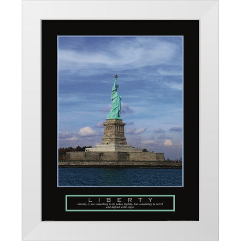 Statue of Liberty White Modern Wood Framed Art Print by Frontline