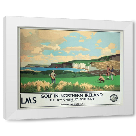 Golf - Northern Island White Modern Wood Framed Art Print by Unknown