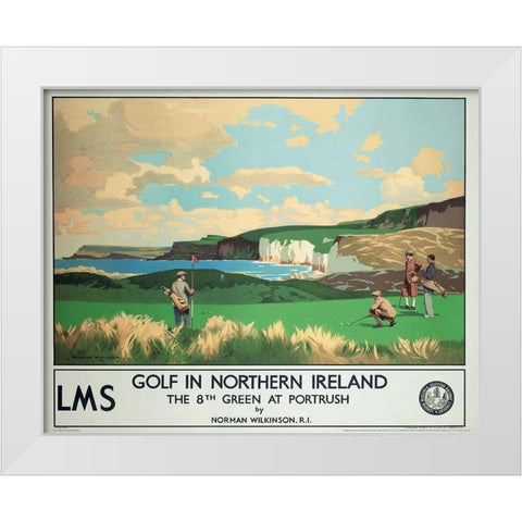 Golf - Northern Island White Modern Wood Framed Art Print by Unknown
