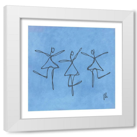 Blue Dancers White Modern Wood Framed Art Print by Frontline