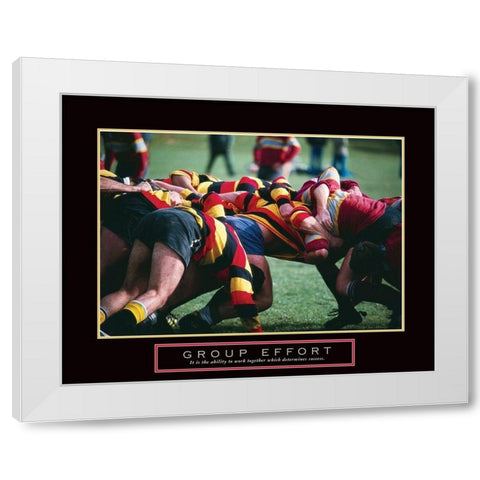 Group Effort - Rugby White Modern Wood Framed Art Print by Frontline