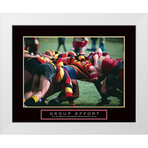 Group Effort - Rugby White Modern Wood Framed Art Print by Frontline