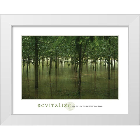 Revitalize - Forest White Modern Wood Framed Art Print by Frontline