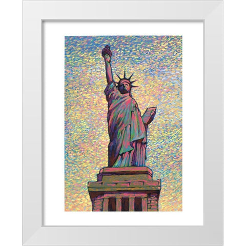 Lady Liberty White Modern Wood Framed Art Print by Frontline