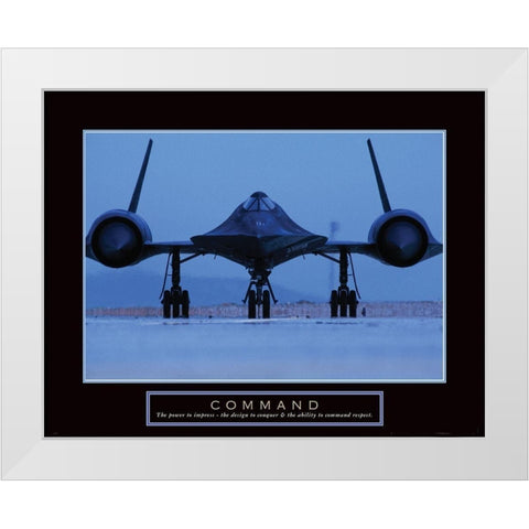 Command - Jet White Modern Wood Framed Art Print by Frontline