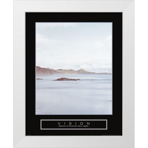 Vision - La Plage White Modern Wood Framed Art Print by Frontline