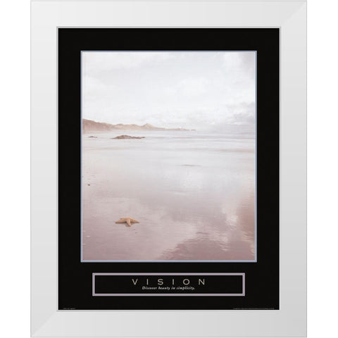 Vision - Beach White Modern Wood Framed Art Print by Frontline