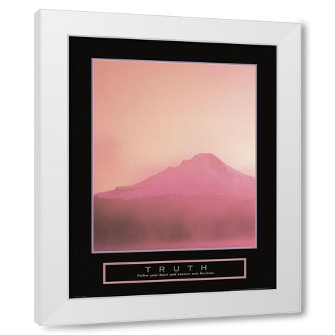 Truth - Mist Mountain White Modern Wood Framed Art Print by Frontline