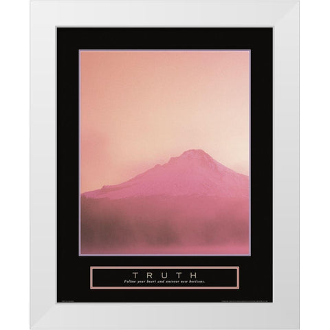 Truth - Mist Mountain White Modern Wood Framed Art Print by Frontline