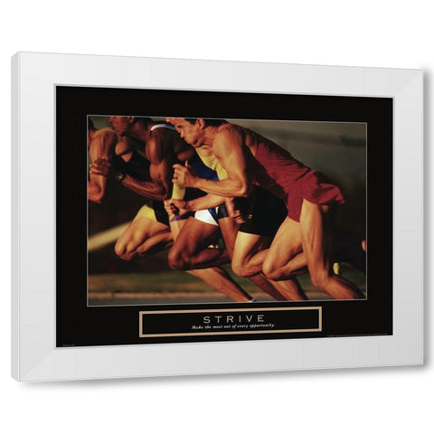 Strive - Track Race White Modern Wood Framed Art Print by Frontline