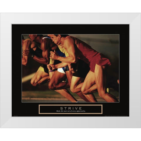 Strive - Track Race White Modern Wood Framed Art Print by Frontline