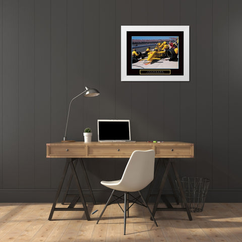 Teamwork - Pit Stop White Modern Wood Framed Art Print by Frontline