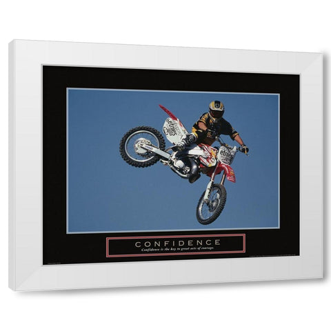 Confidence - Motocross White Modern Wood Framed Art Print by Frontline