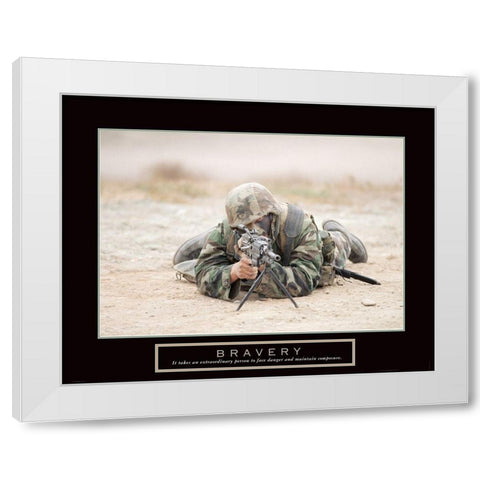 Bravery - Sniper White Modern Wood Framed Art Print by Frontline