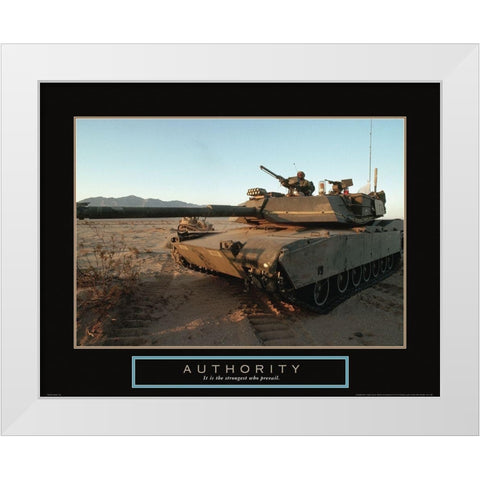 Authority - Tank White Modern Wood Framed Art Print by Frontline