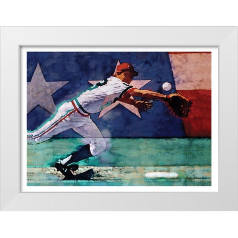 Olympic Baseball White Modern Wood Framed Art Print by Frontline