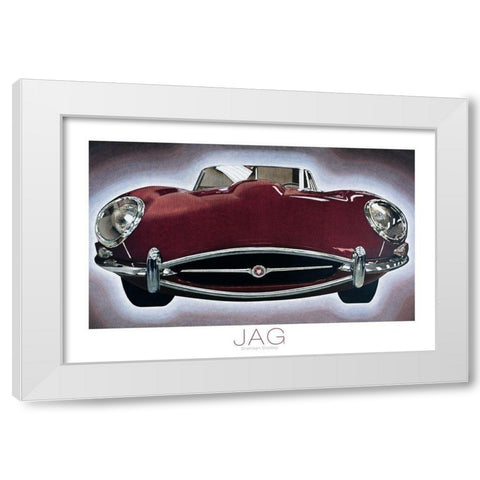 The Jag White Modern Wood Framed Art Print by Frontline