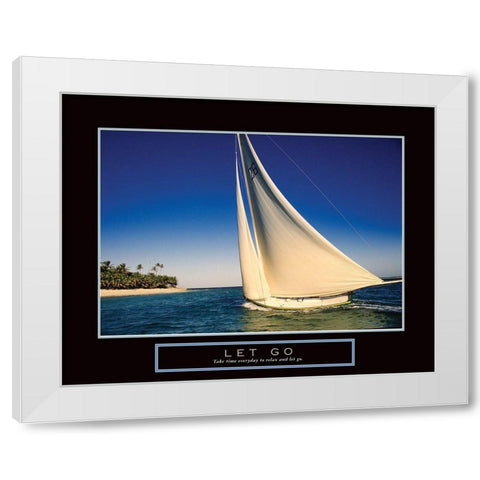 Let Go - Sailing White Modern Wood Framed Art Print by Frontline