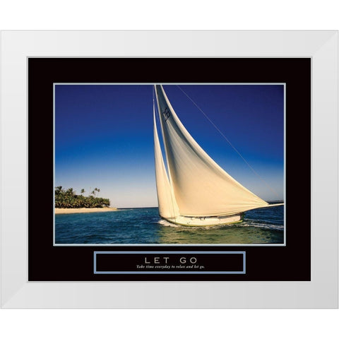 Let Go - Sailing White Modern Wood Framed Art Print by Frontline