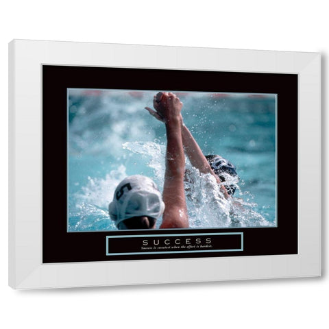 Success - Swimming White Modern Wood Framed Art Print by Frontline