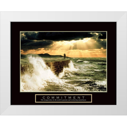 Commitment - Couple White Modern Wood Framed Art Print by Frontline