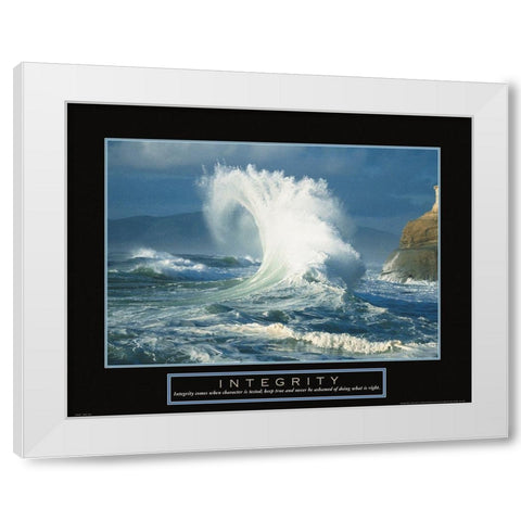Integrity - Wave White Modern Wood Framed Art Print by Frontline