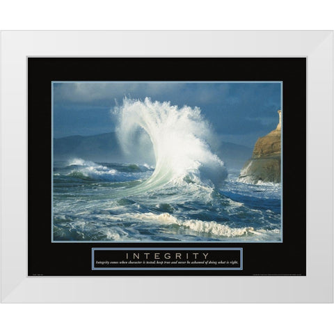 Integrity - Wave White Modern Wood Framed Art Print by Frontline
