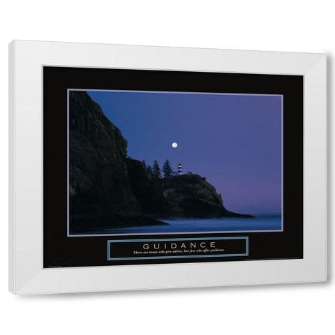 Guidance - Lighthouse White Modern Wood Framed Art Print by Frontline