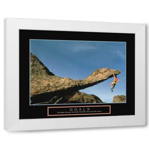 Goals - Cliffhanger White Modern Wood Framed Art Print by Frontline