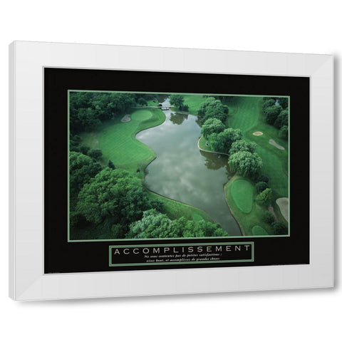 Accomplissement - Golf White Modern Wood Framed Art Print by Frontline