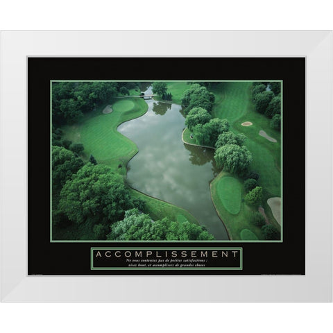 Accomplissement - Golf White Modern Wood Framed Art Print by Frontline