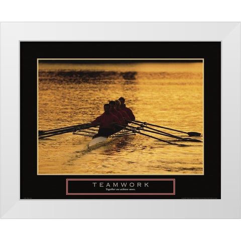 Teamwork - Sculling White Modern Wood Framed Art Print by Frontline