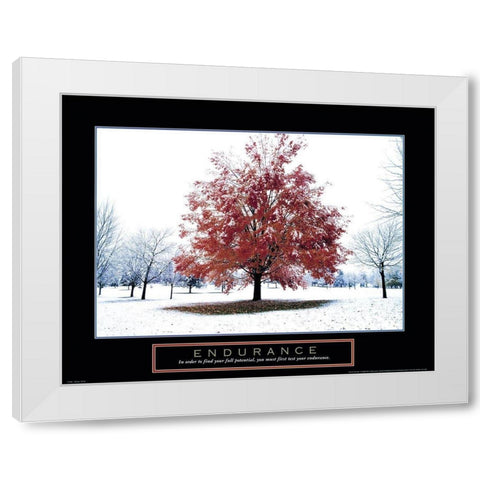 Endurance - Snowy Tree White Modern Wood Framed Art Print by Frontline