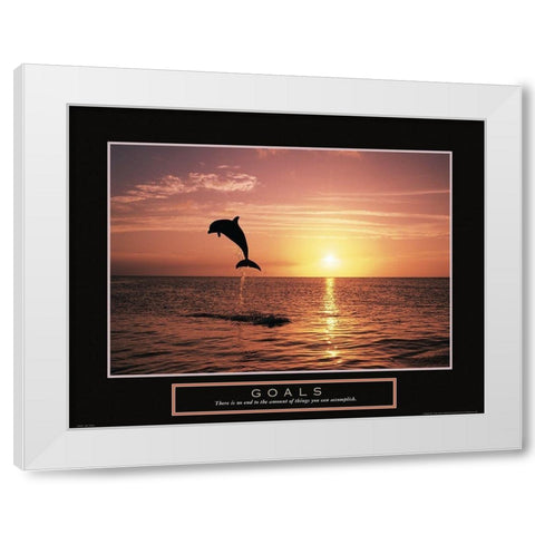Goals - Dolphin White Modern Wood Framed Art Print by Frontline