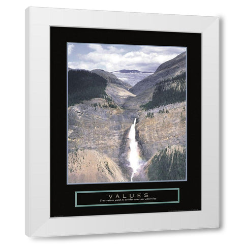 Values - Takakkaw Falls White Modern Wood Framed Art Print by Frontline