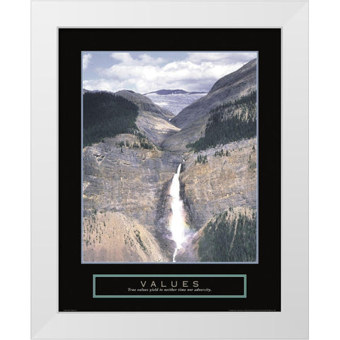 Values - Takakkaw Falls White Modern Wood Framed Art Print by Frontline