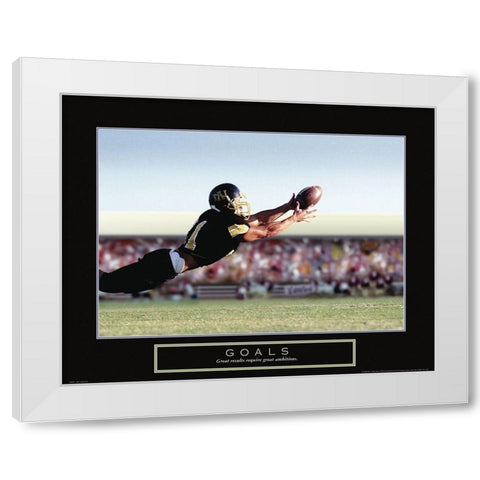 Goals - Football White Modern Wood Framed Art Print by Frontline