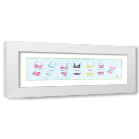 Days of the Week White Modern Wood Framed Art Print by Frontline