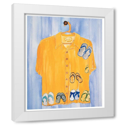 Flip Flop Shirt White Modern Wood Framed Art Print by Frontline