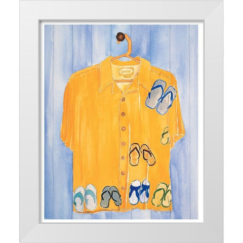 Flip Flop Shirt White Modern Wood Framed Art Print by Frontline