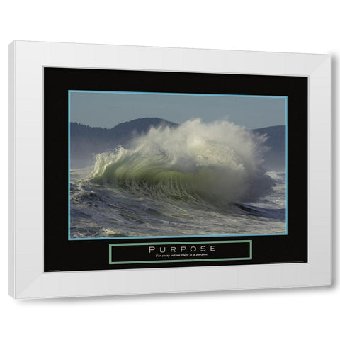 Purpose - Crashing Wave White Modern Wood Framed Art Print by Frontline