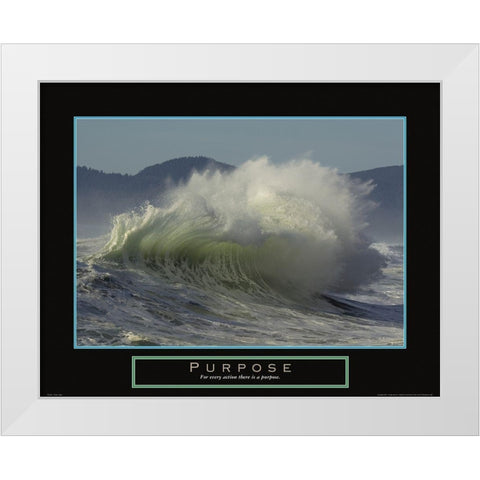 Purpose - Crashing Wave White Modern Wood Framed Art Print by Frontline