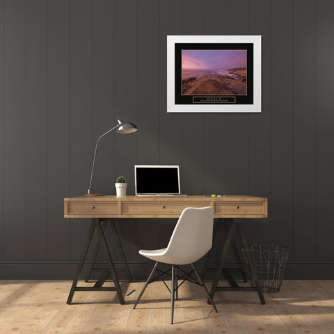 Goals - Beach White Modern Wood Framed Art Print by Frontline